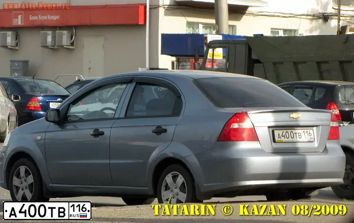 Фото автомобиля CHEVROLET AVEO, 2006 — госномер А400ТВ116. Цвет: синий