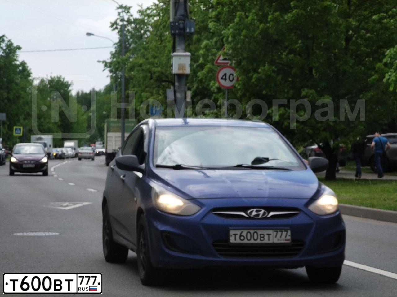 Фото автомобиля HYUNDAI SOLARIS, 2014 — госномер Т600ВТ777. Цвет: СИНИЙ ТЕМНЫЙ