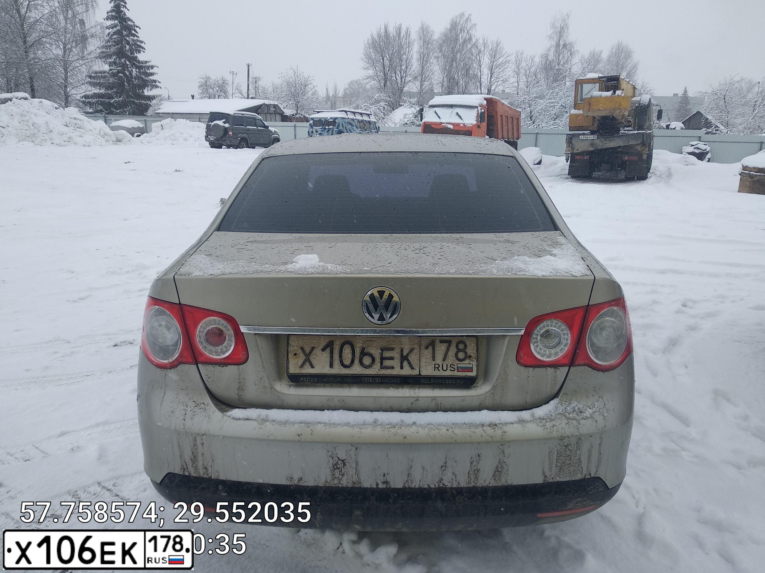 Фото автомобиля VOLKSWAGEN JETTA, 2007 — госномер Х106ЕК178. Цвет: БЕЖЕВЫЙ