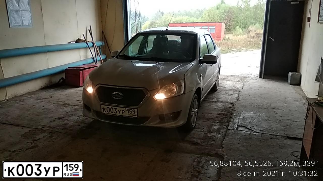 Фото автомобиля DATSUN ON-DO, 2017 — госномер К003УР159. Цвет: Серебристый