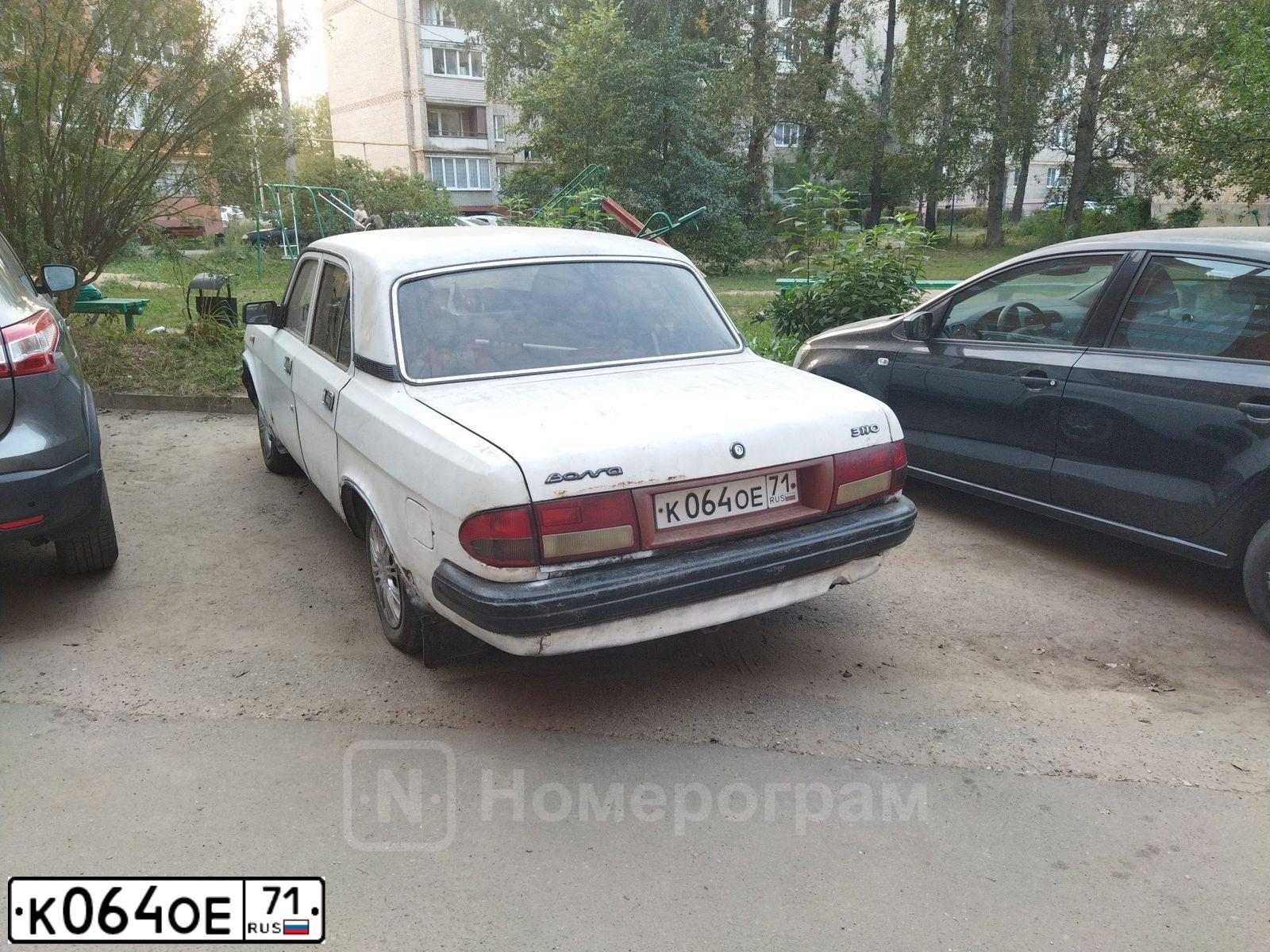 Фото автомобиля GAZ 3110 WOLGA, 1997 — госномер К064ОЕ71. Цвет: БЕЛЫЙ