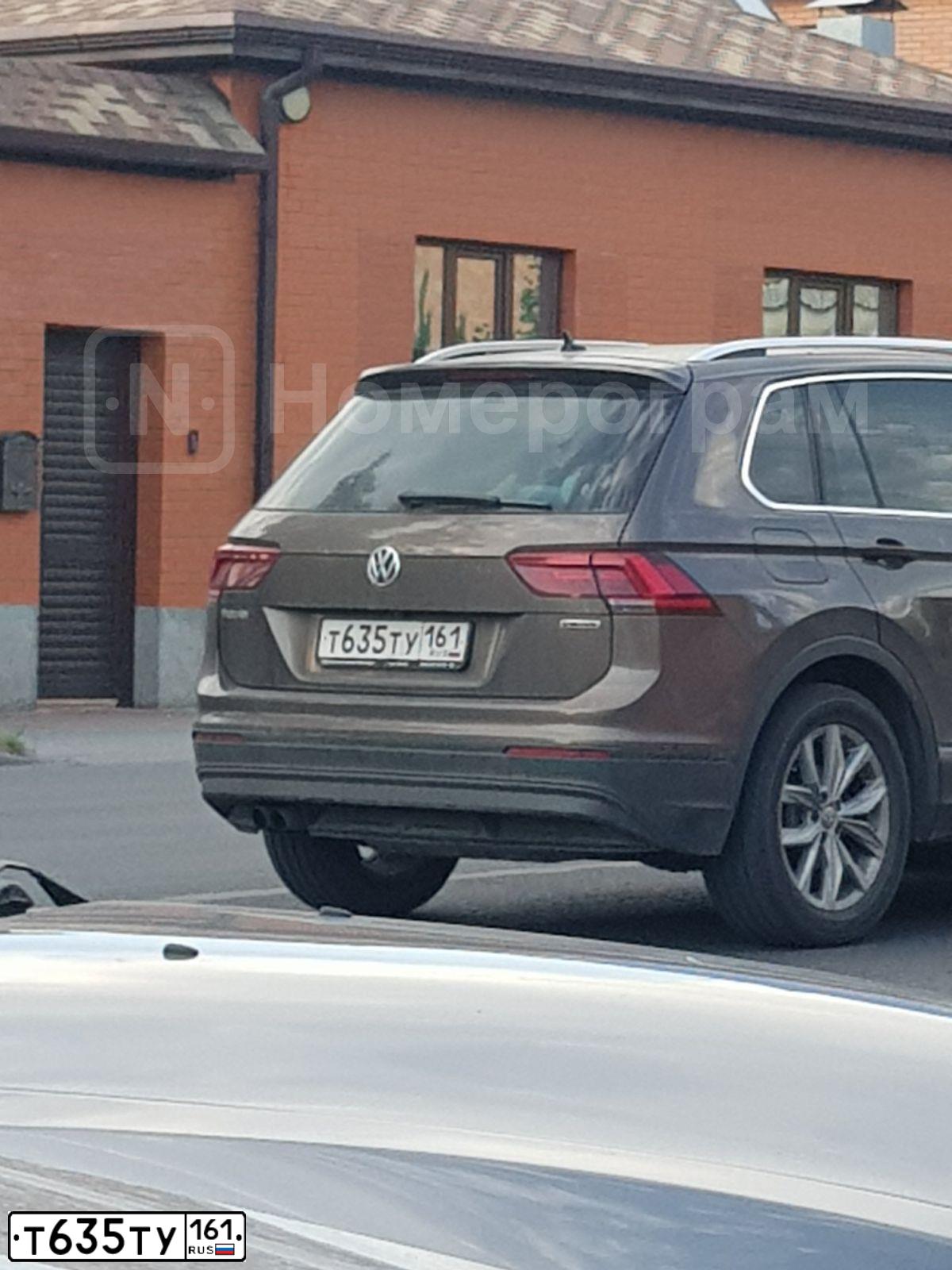 Фото автомобиля VOLKSWAGEN TIGUAN, 2018 — госномер Т635ТУ161. Цвет: КОРИЧНЕВЫЙ