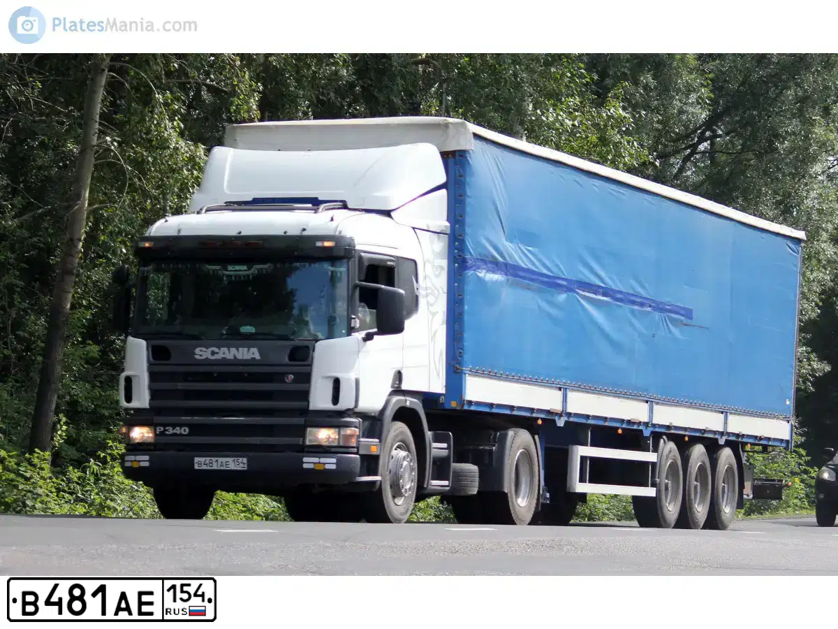 Фото автомобиля SCANIA SERIE P /4X2/, 2007 — госномер К588ЕУ154. Цвет: Белый