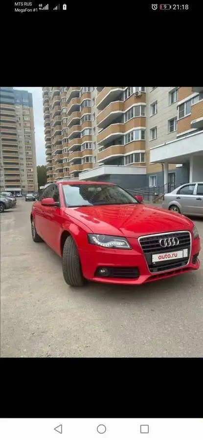 Фото автомобиля AUDI A4, 2010 — госномер Т469ЕР58. Цвет: КРАСНЫЙ