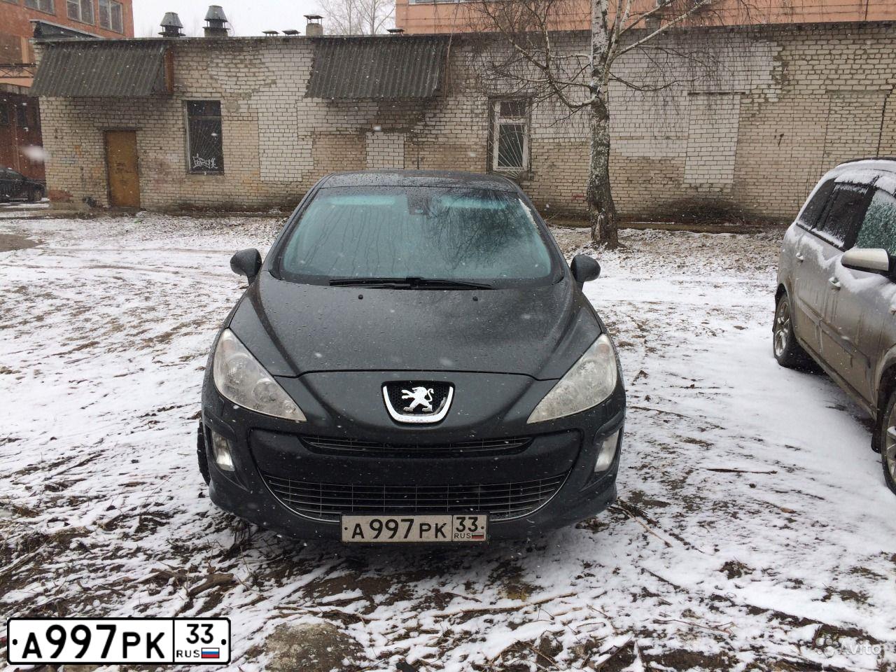 Фото автомобиля PEUGEOT 308, 2008 — госномер А997РК33. Цвет: ТЕМНО-СЕРЫЙ