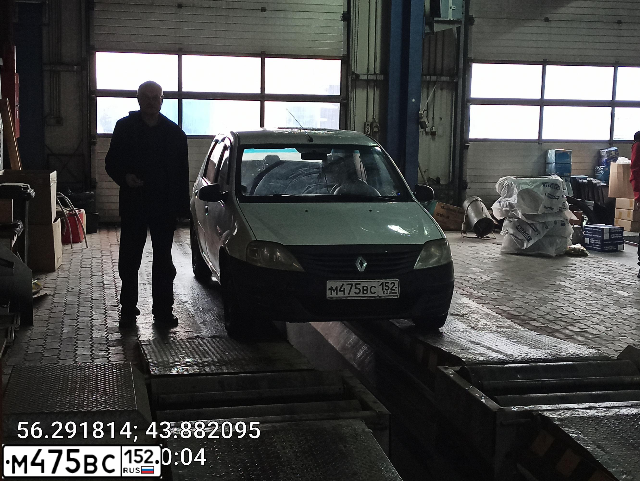 Фото автомобиля RENAULT LOGAN, 2010 — госномер М475ВС152. Цвет: Белый