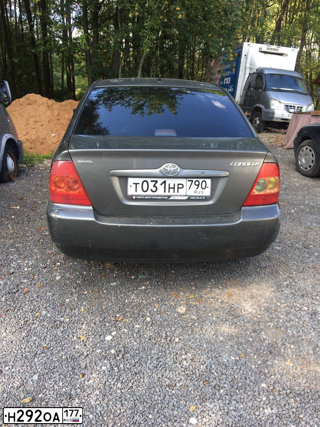 Фото автомобиля TOYOTA COROLLA, 2006 — госномер Т031НР790. Цвет: Серый