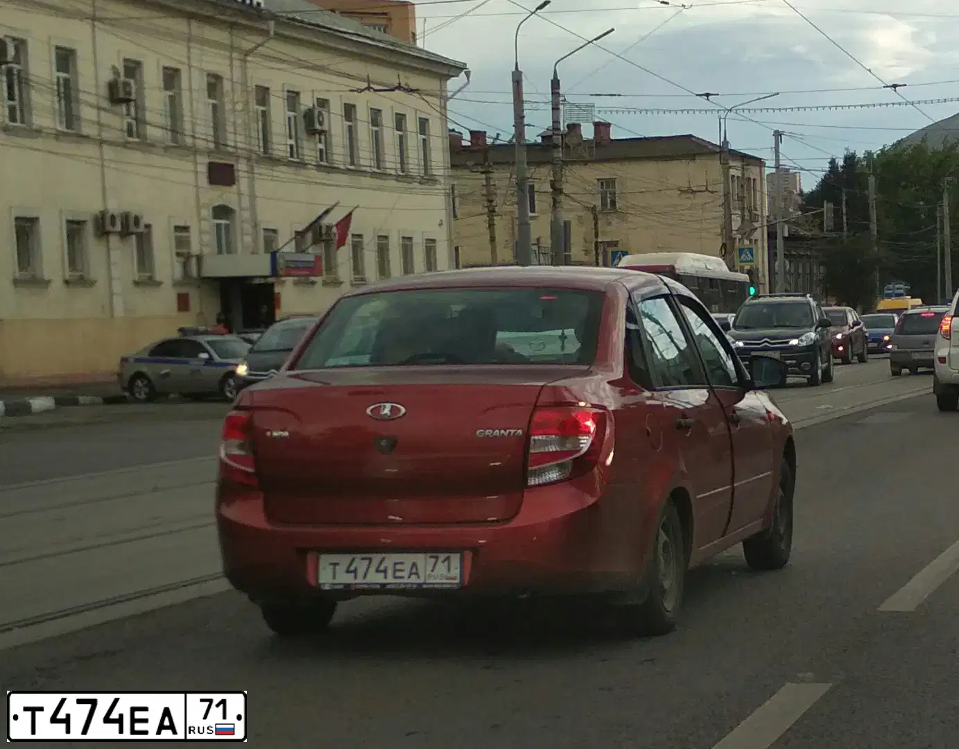 Фото автомобиля LADA VESTA, 2018 — госномер Т474ЕА71. Цвет: СЕРО-ГОЛУБОЙ