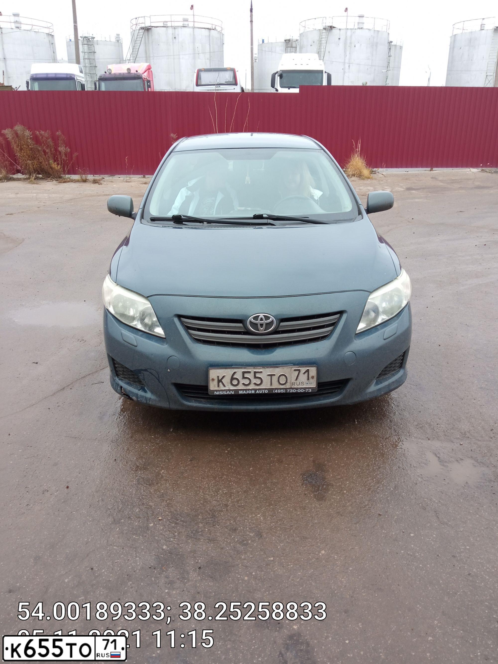 Фото автомобиля TOYOTA COROLLA, 2008 — госномер К655ТО71. Цвет: ТЕМНО СИНИЙ