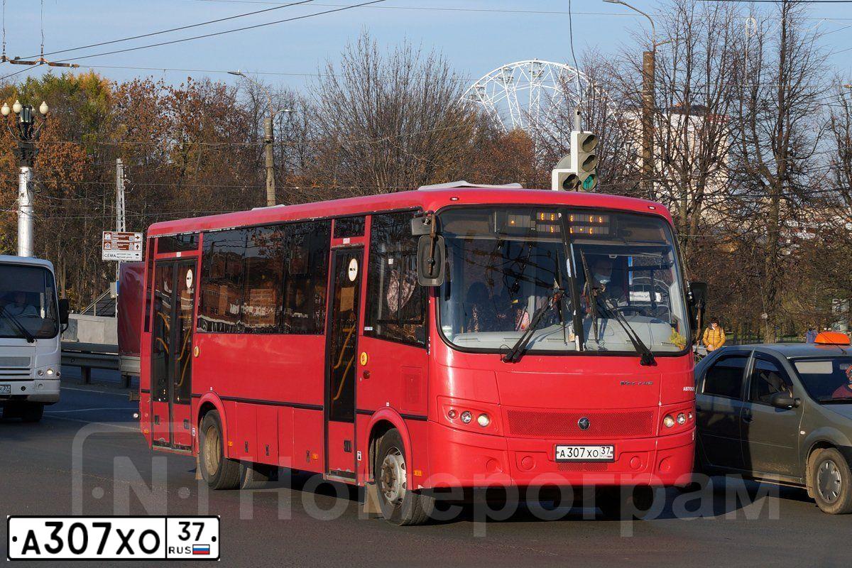 Фото автомобиля PAZ 3204, 2017 — госномер А307ХО37. Цвет: Красный