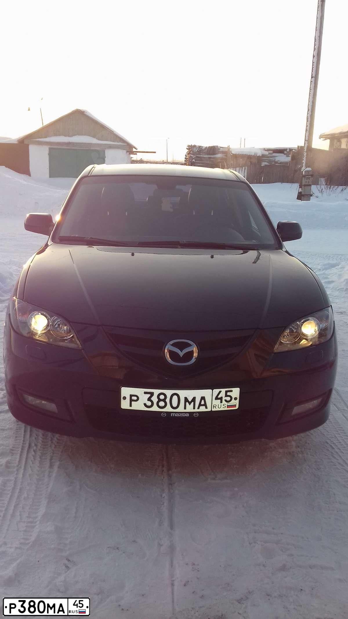 Фото автомобиля MAZDA 3, 2008 — госномер В074МО155. Цвет: ЧЕРНЫЙ