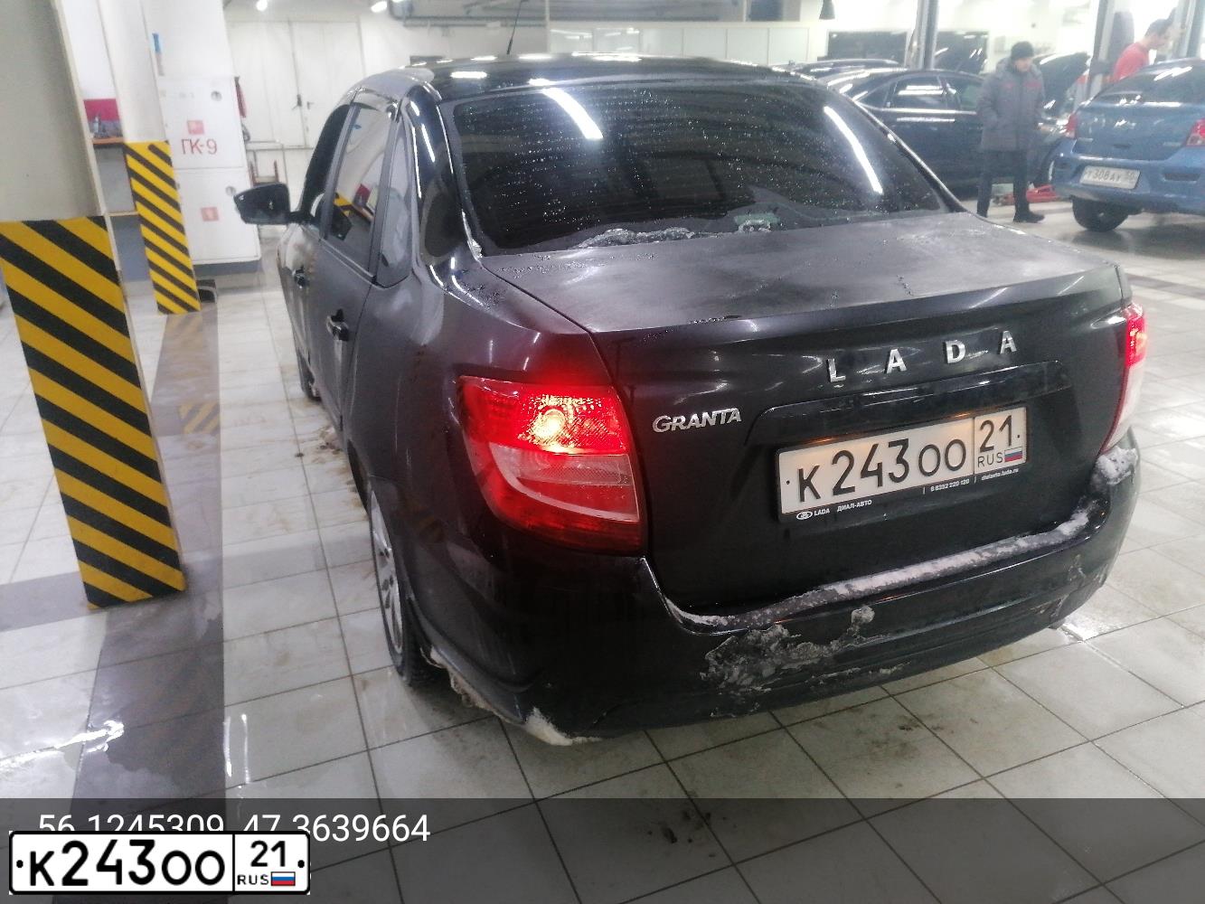 Фото автомобиля LADA 2190 GRANTA, 2020 — госномер К243ОО21. Цвет: ЧЕРНЫЙ