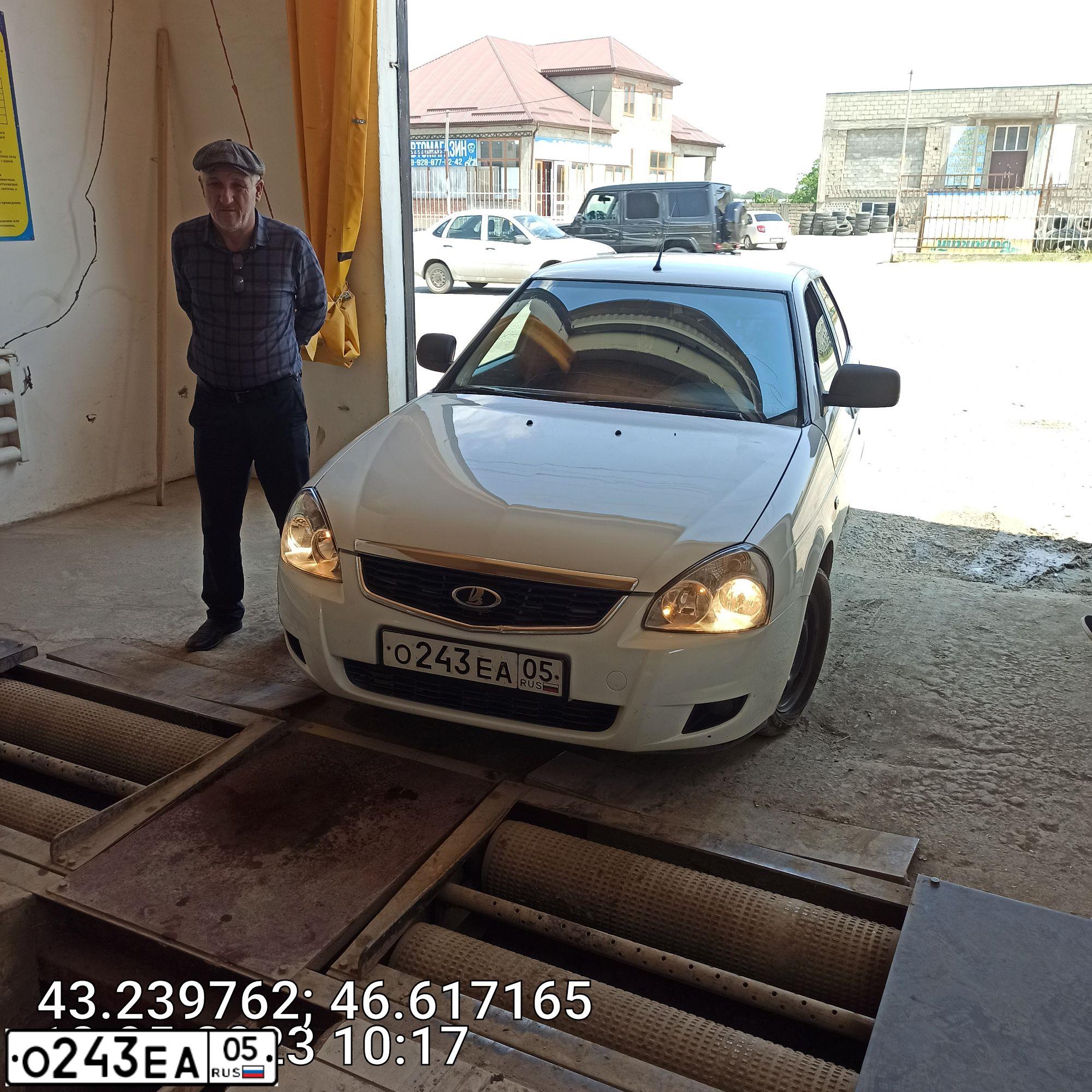 Фото автомобиля LADA 2170 PRIORA, 2008 — госномер О243ЕА05. Цвет: Белый