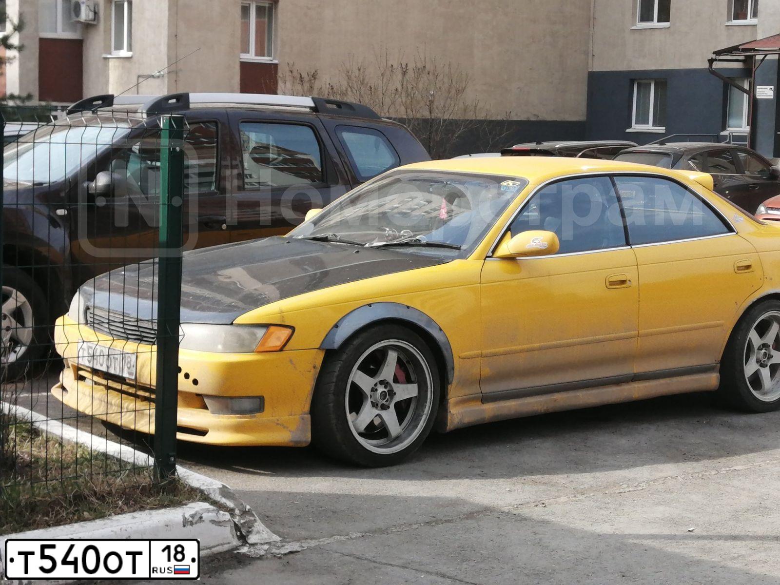 Фото автомобиля LADA 2114 SAMARA, 2005 — госномер Т540ОТ18. Цвет: Серебристо-Желто-Голубой