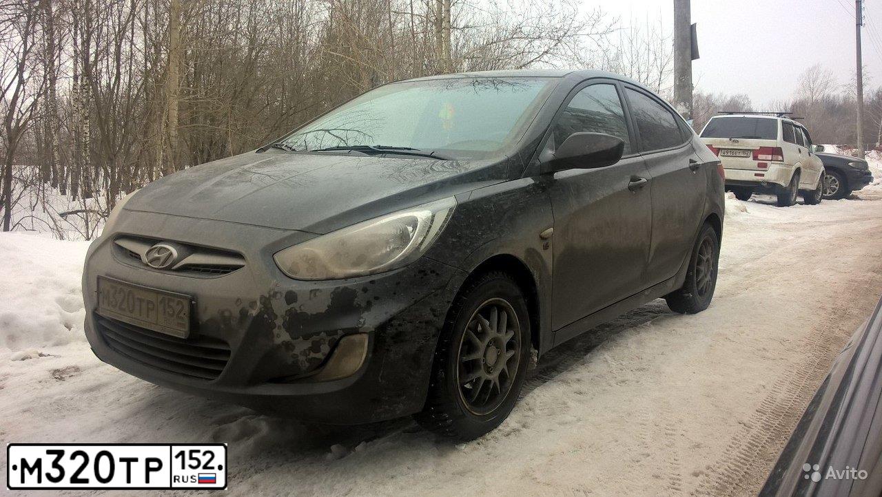 Фото автомобиля HYUNDAI SOLARIS, 2013 — госномер М320ТР152. Цвет: ЧЕРНЫЙ