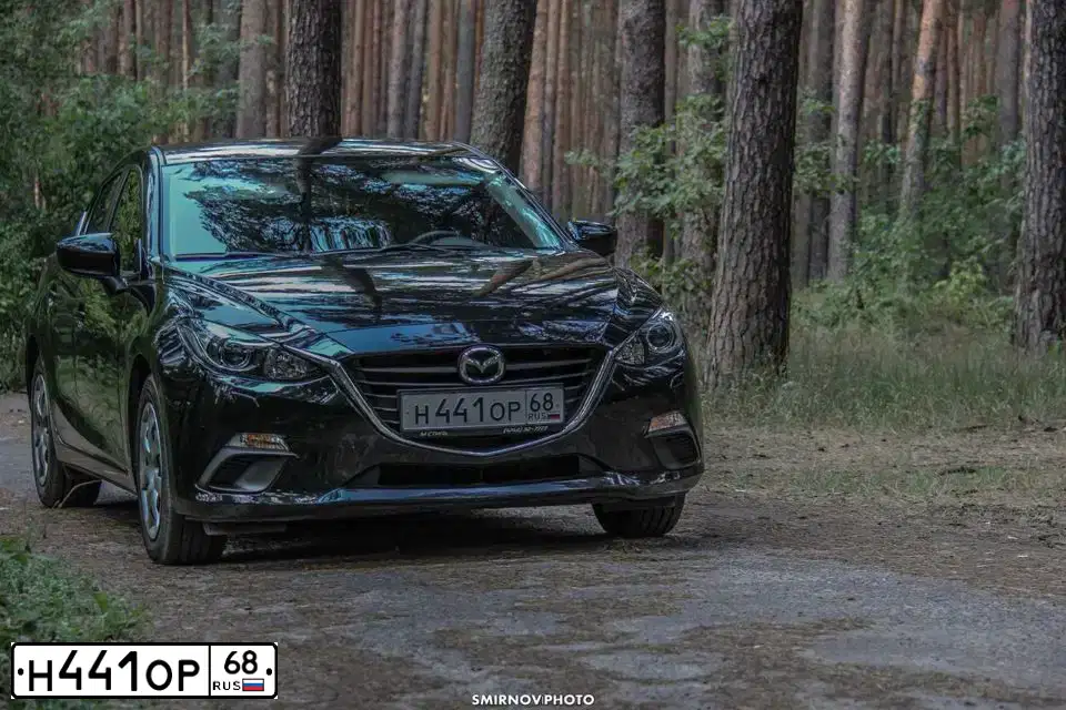 Фото автомобиля MAZDA 3, 2014 — госномер Н441ОР68. Цвет: ЧЕРНЫЙ
