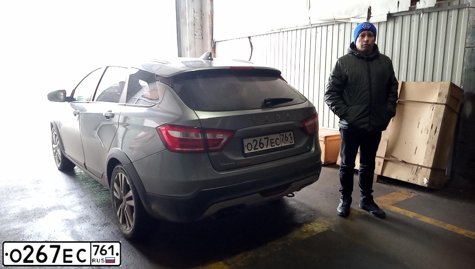 Фото автомобиля LADA VESTA, 2019 — госномер О267ЕС761. Цвет: СЕРЫЙ
