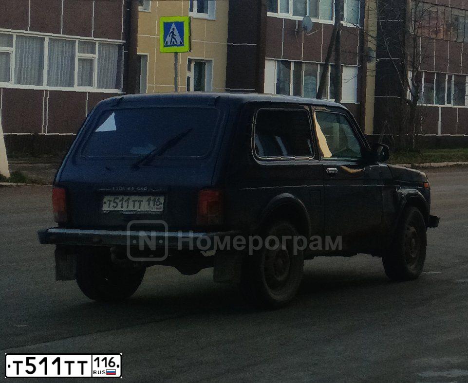 Фото автомобиля LADA 2121 NIVA, 2014 — госномер Т511ТТ116. Цвет: Темно-зеленый