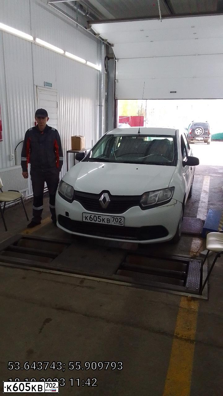 Фото автомобиля RENAULT LOGAN, 2015 — госномер С616КР102. Цвет: Белый