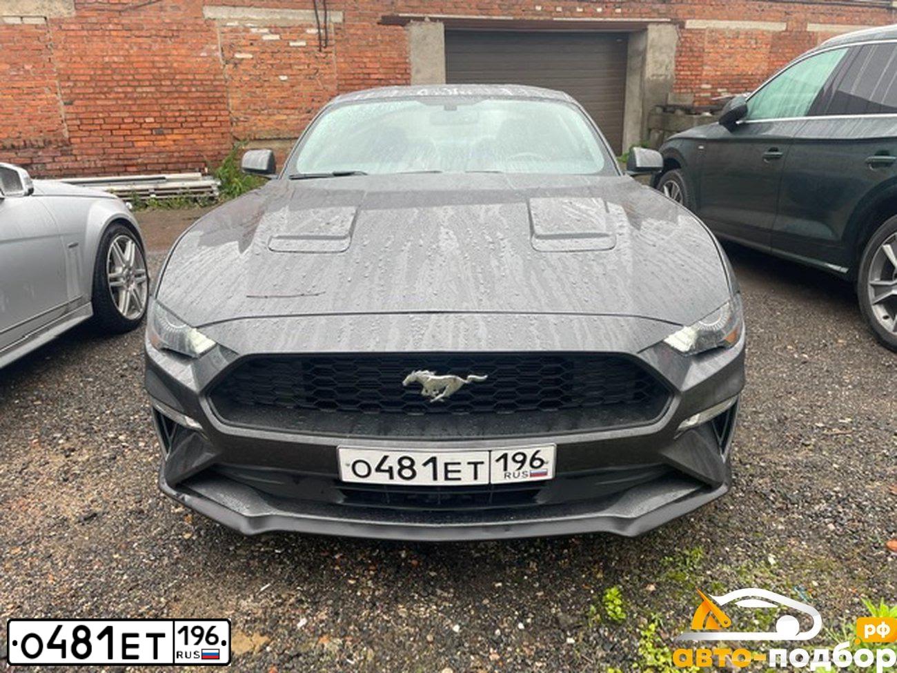 Фото автомобиля FORD MUSTANG, 2019 — госномер Р785КЕ797. Цвет: СЕРЫЙ