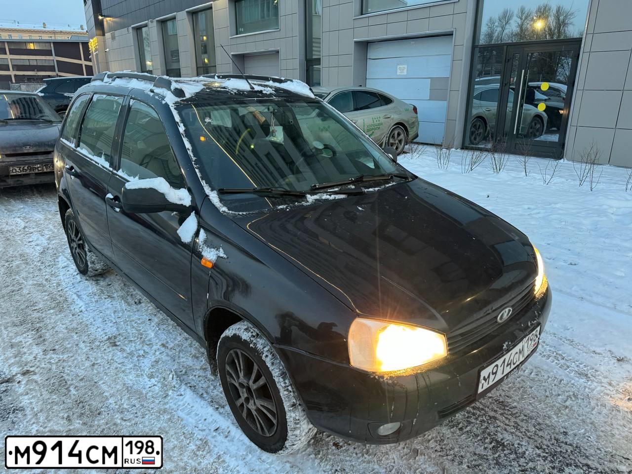 Фото автомобиля LADA 1117 KALINA, 2012 — госномер М914СМ198. Цвет: ЧЕРНЫЙ