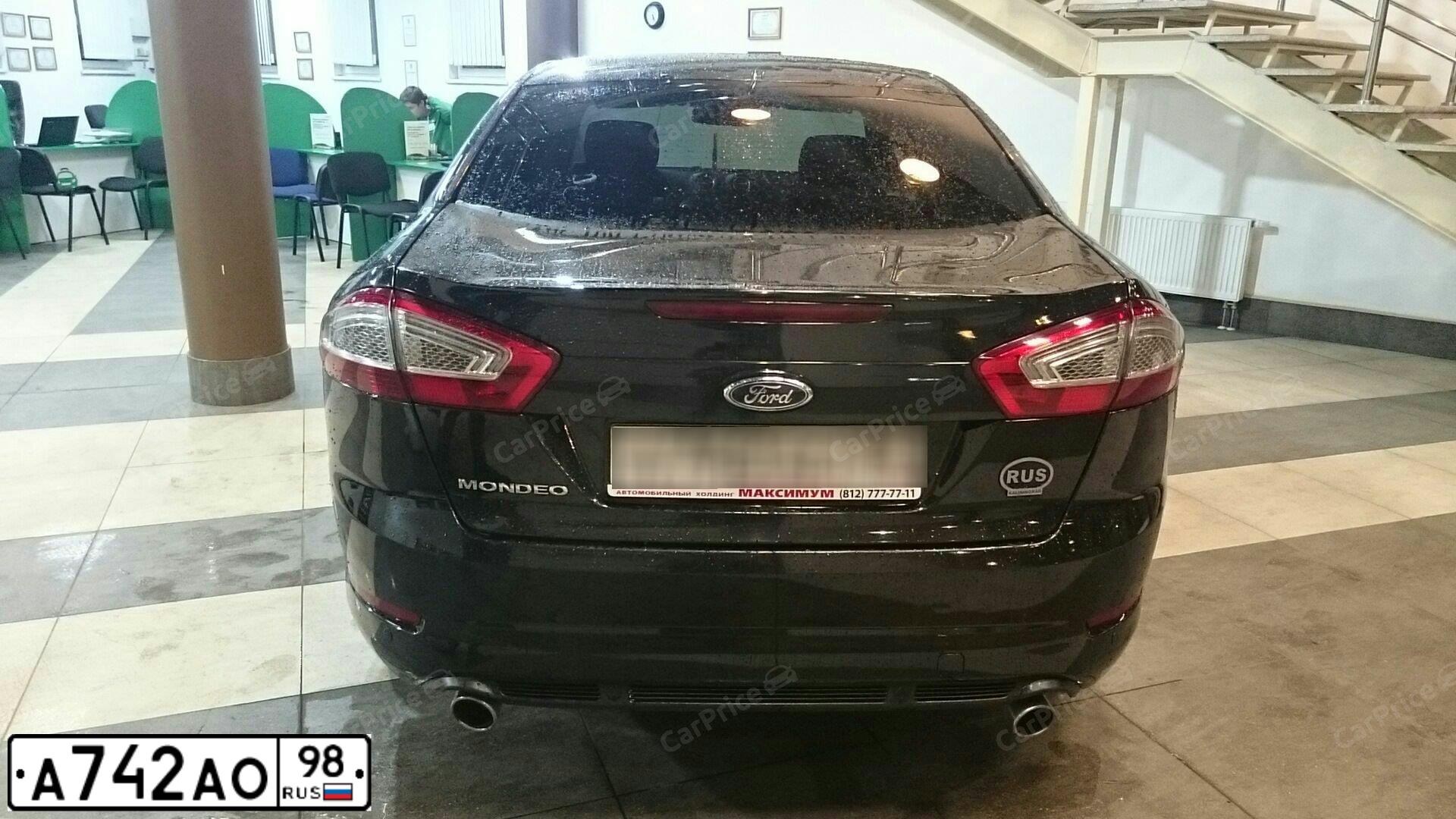 Фото автомобиля FORD MONDEO, 2012 — госномер А742АО98. Цвет: ЧЕРНЫЙ