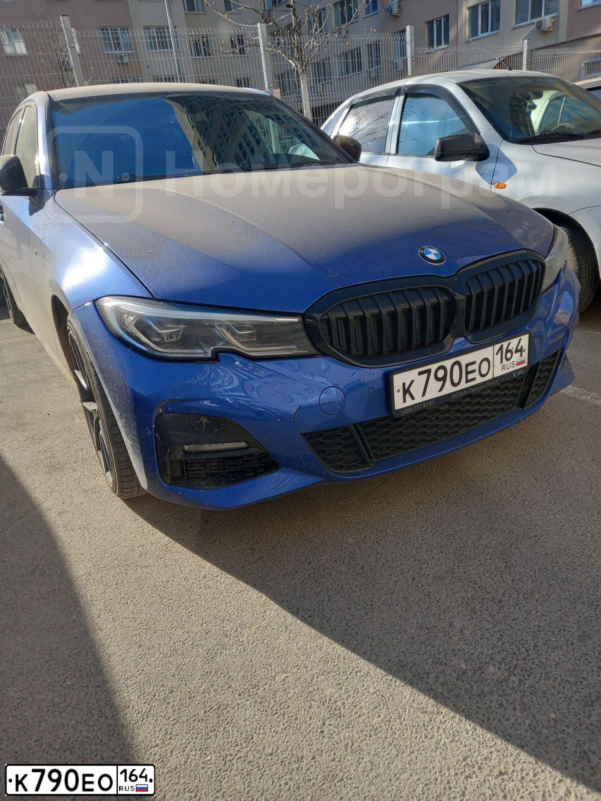 Фото автомобиля BMW 320D XDRIVE 5V78, 2021 — госномер К790ЕО164. Цвет: синий