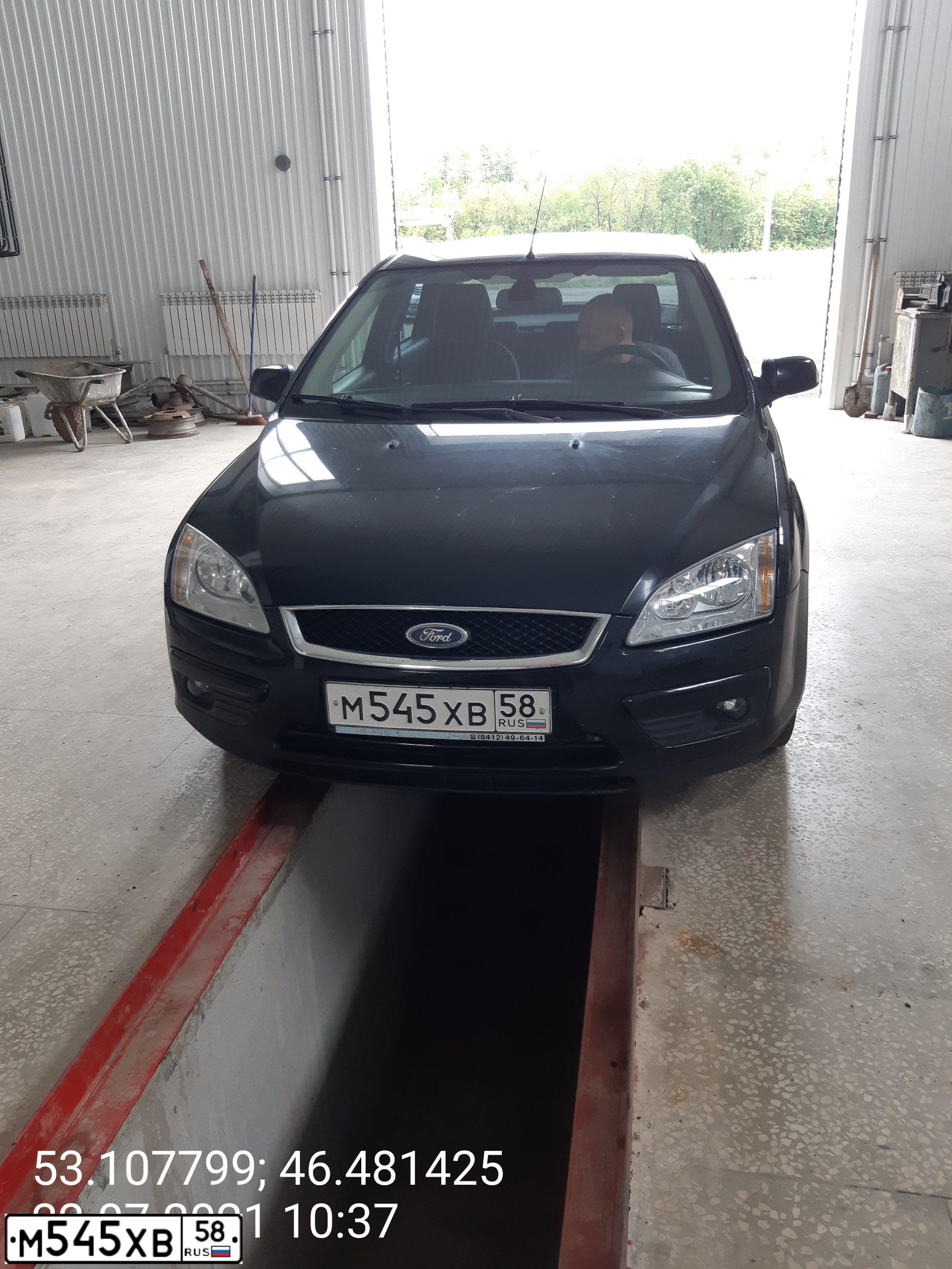 Фото автомобиля FORD FOCUS, 2007 — госномер М545ХВ58. Цвет: ЧЕРНЫЙ