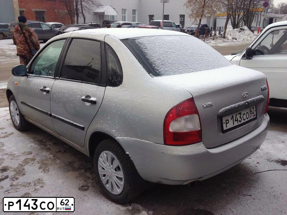 Фото автомобиля LADA 1118 KALINA, 2008 — госномер К267ВМ62. Цвет: Серебристый