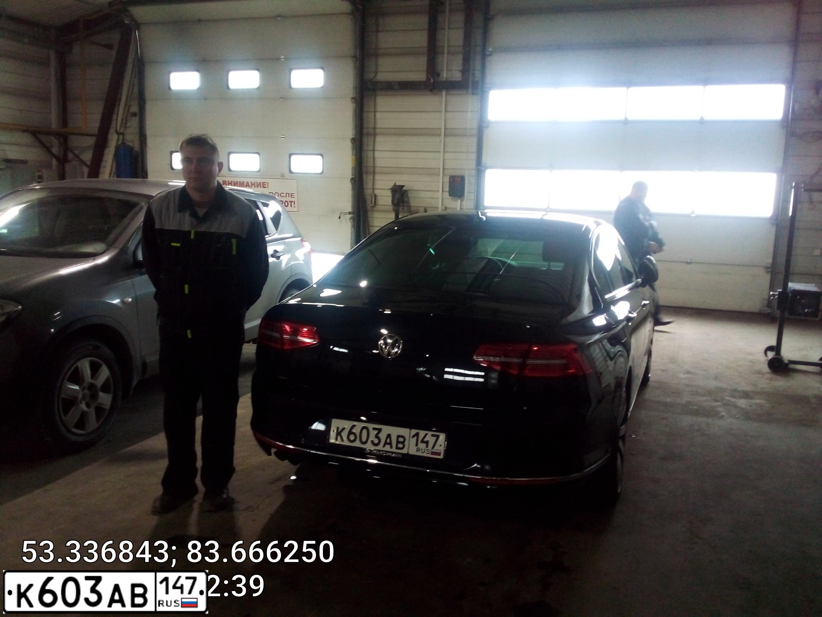 Фото автомобиля VOLKSWAGEN PASSAT, 2018 — госномер К603АВ147. Цвет: ЧЕРНЫЙ
