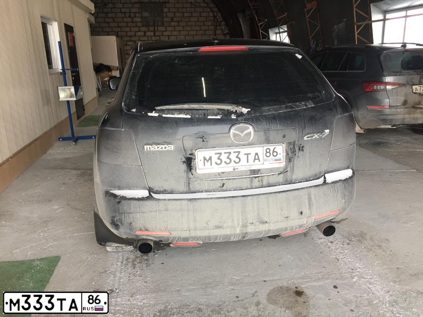 Фото автомобиля MAZDA CX-7, 2007 — госномер М333ТА86. Цвет: ЧЕРНЫЙ