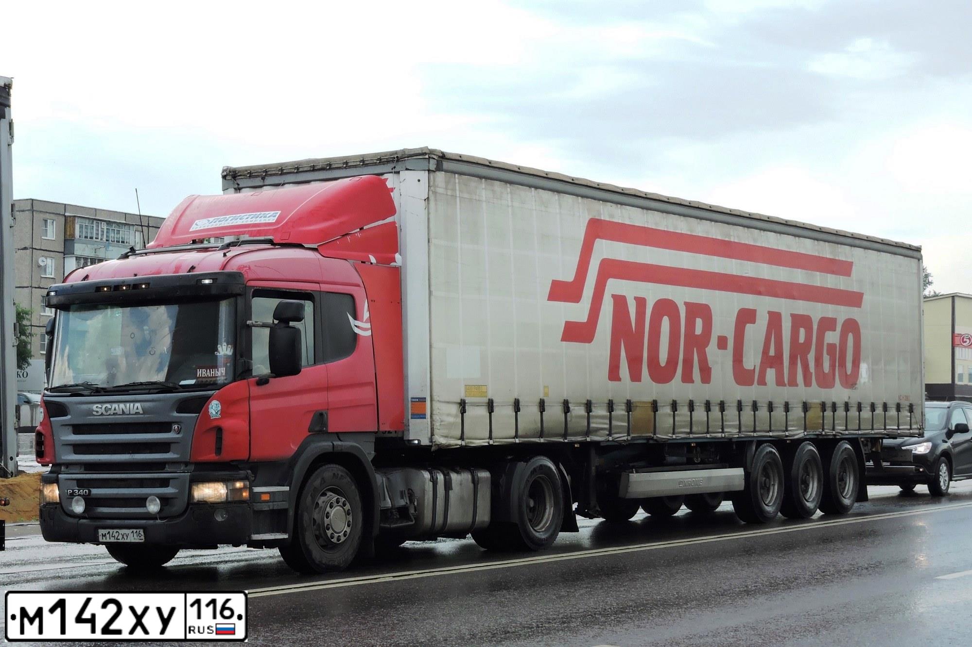 Фото автомобиля SCANIA SERIE P /4X2/, 2008 — госномер У808ЕЕ790. Цвет: Красный