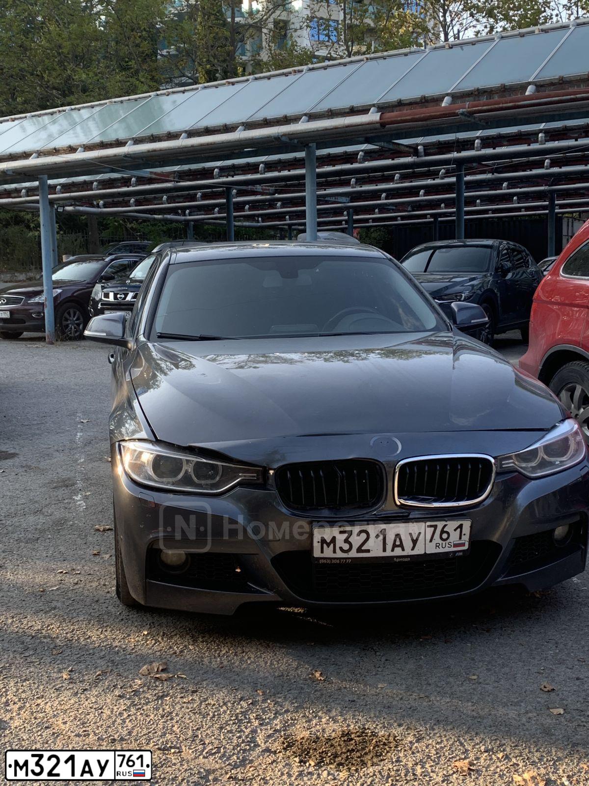 Фото автомобиля BMW SERIE 3, 2013 — госномер В600ВО30. Цвет: СЕРЫЙ МЕТАЛЛИК