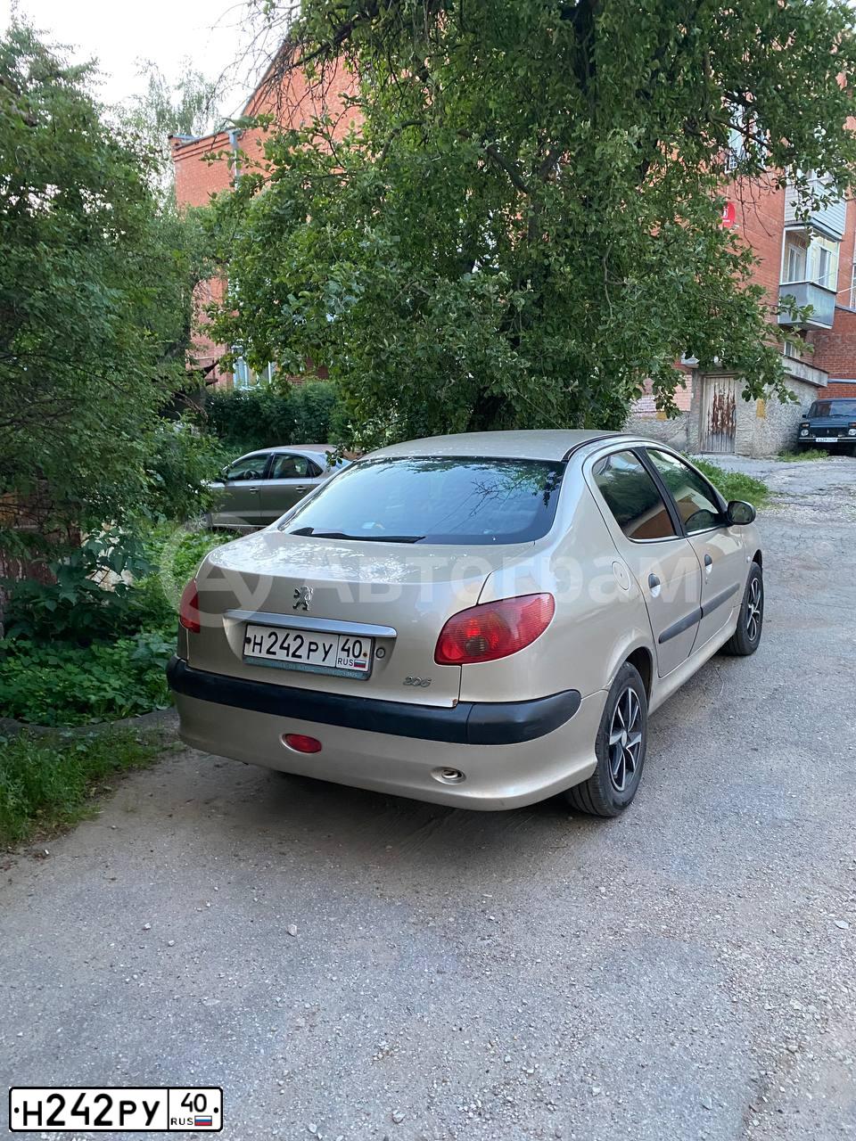 Фото автомобиля PEUGEOT 206, 2008 — госномер Н242РУ40. Цвет: Серый