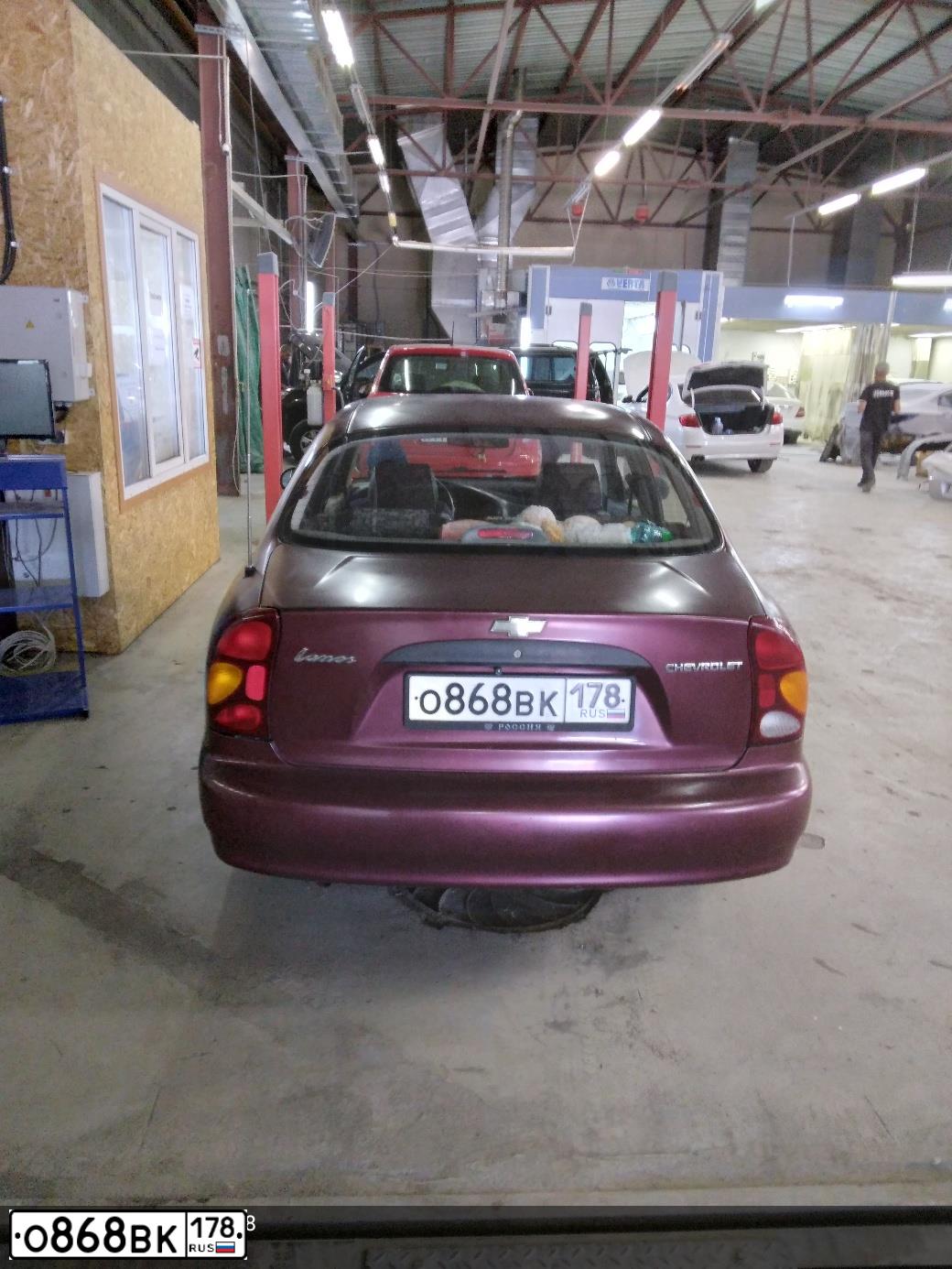 Фото автомобиля ZAZ LANOS, 2008 — госномер О868ВК178. Цвет: ВИШНЕВЫЙ