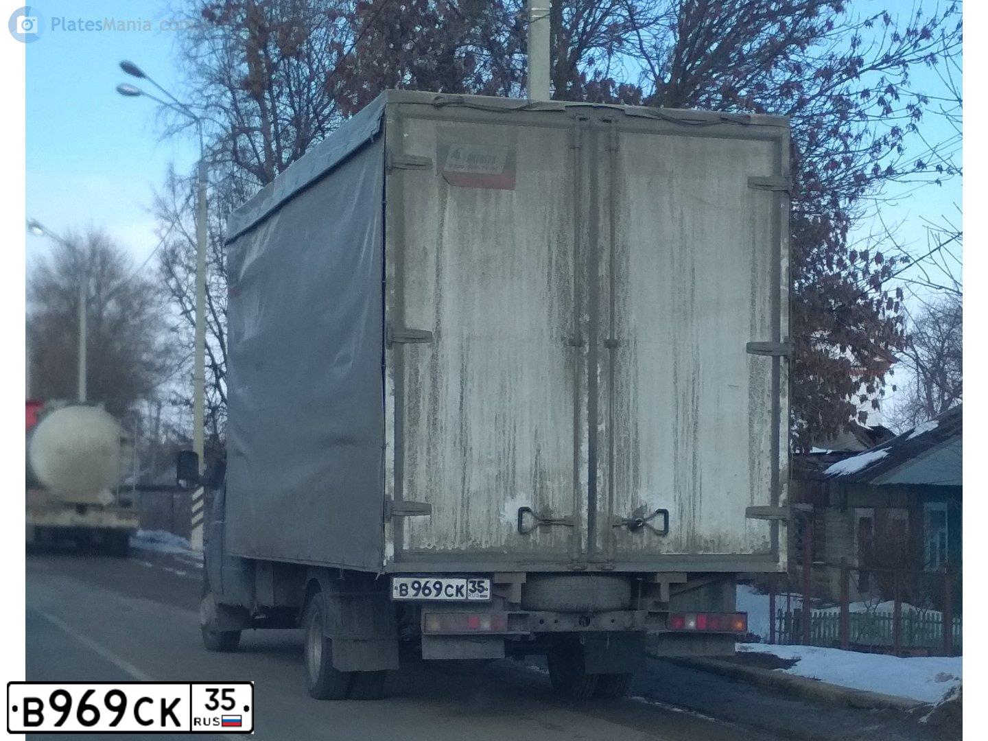 Фото автомобиля GAZ 3302, 2008 — госномер М986ТТ35. Цвет: Темно-синий
