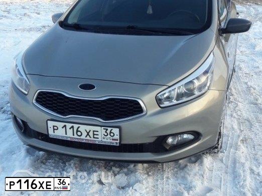 Фото автомобиля KIA CEE'D, 2012 — госномер Р116ХЕ36. Цвет: СЕРЕБРИСТЫЙ