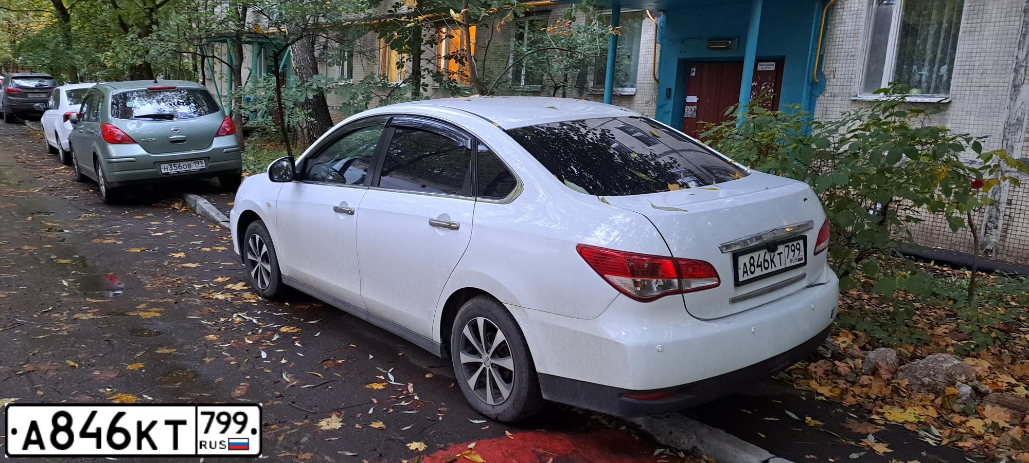Фото автомобиля NISSAN ALMERA /AVTOVAZ/, 2018 — госномер А846КТ799. Цвет: Белый
