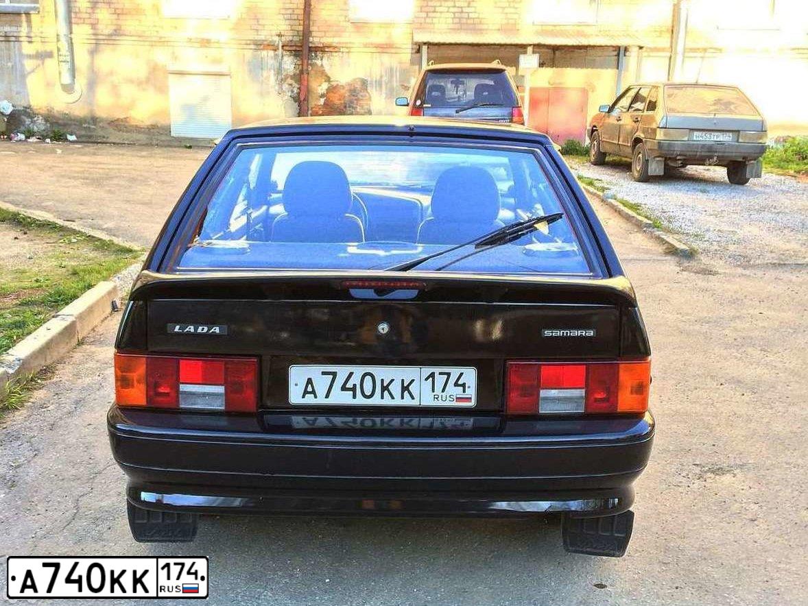Фото автомобиля LADA 2113 SAMARA, 2010 — госномер А740КК174. Цвет: Сине-Черный
