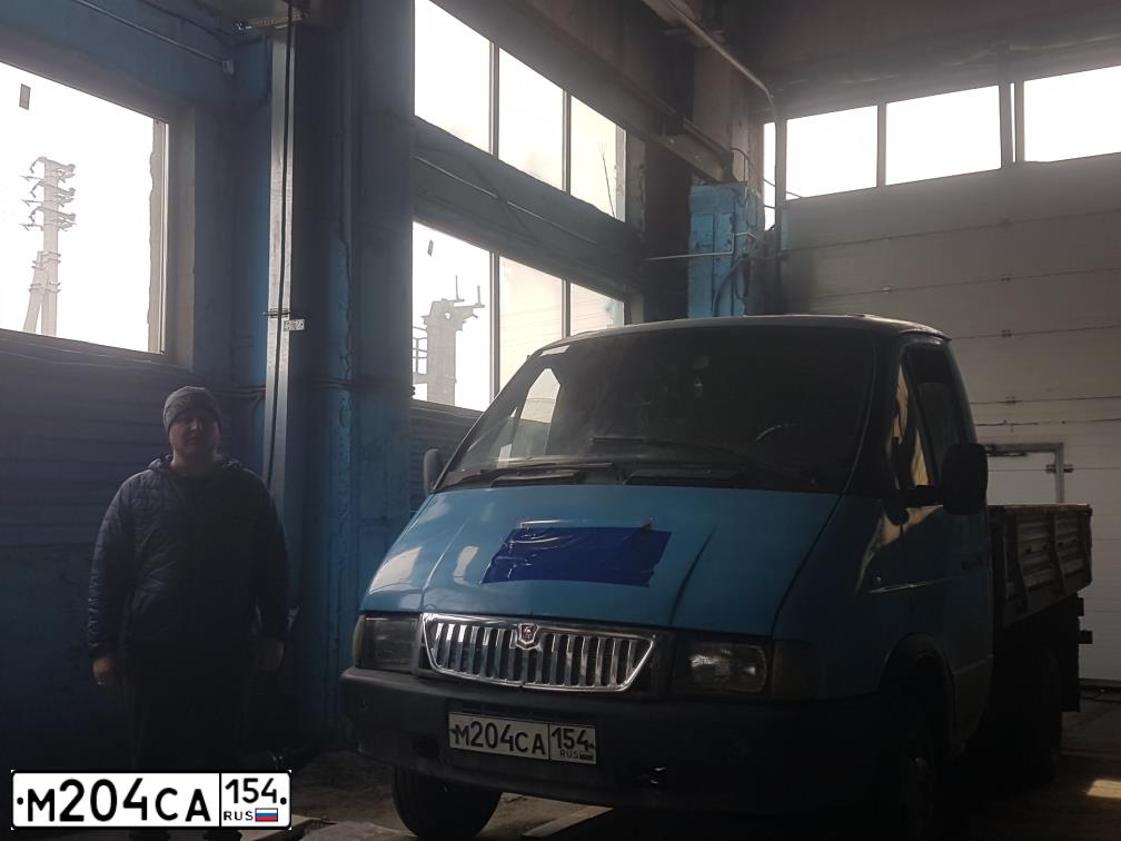 Фото автомобиля GAZ 3302 EL, 1995 — госномер М204СА154. Цвет: сине-зеленый
