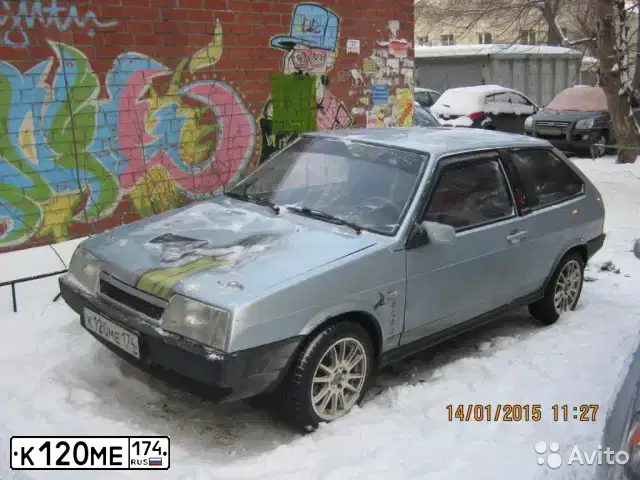 Фото автомобиля LADA 2108 SAMARA, 2001 — госномер К120МЕ174. Цвет: СЕРЕБРИСТО-ГОЛУБОЙ