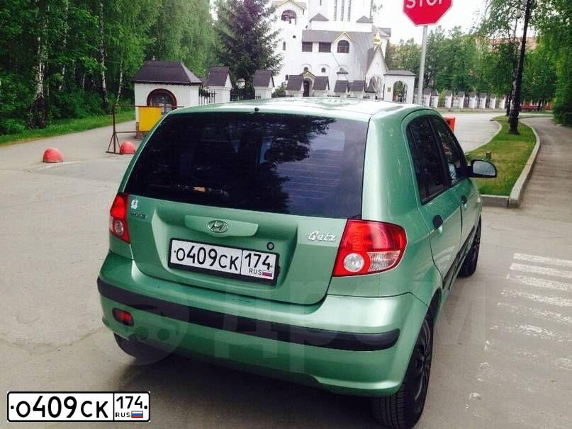 Фото автомобиля HYUNDAI GETZ, 2003 — госномер О409СК174. Цвет: ЗЕЛЕНЫЙ