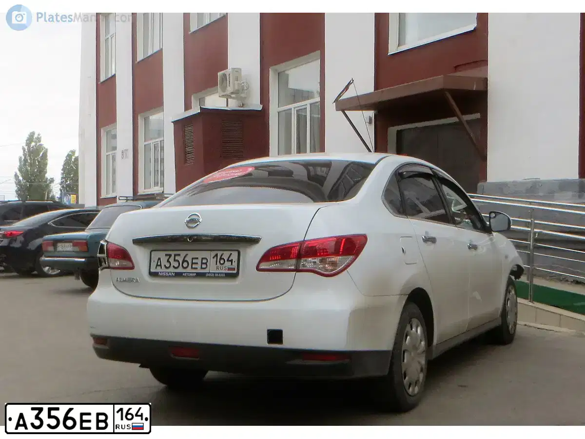 Фото автомобиля NISSAN ALMERA /AVTOVAZ/, 2014 — госномер А356ЕВ164. Цвет: БЕЛЫЙ