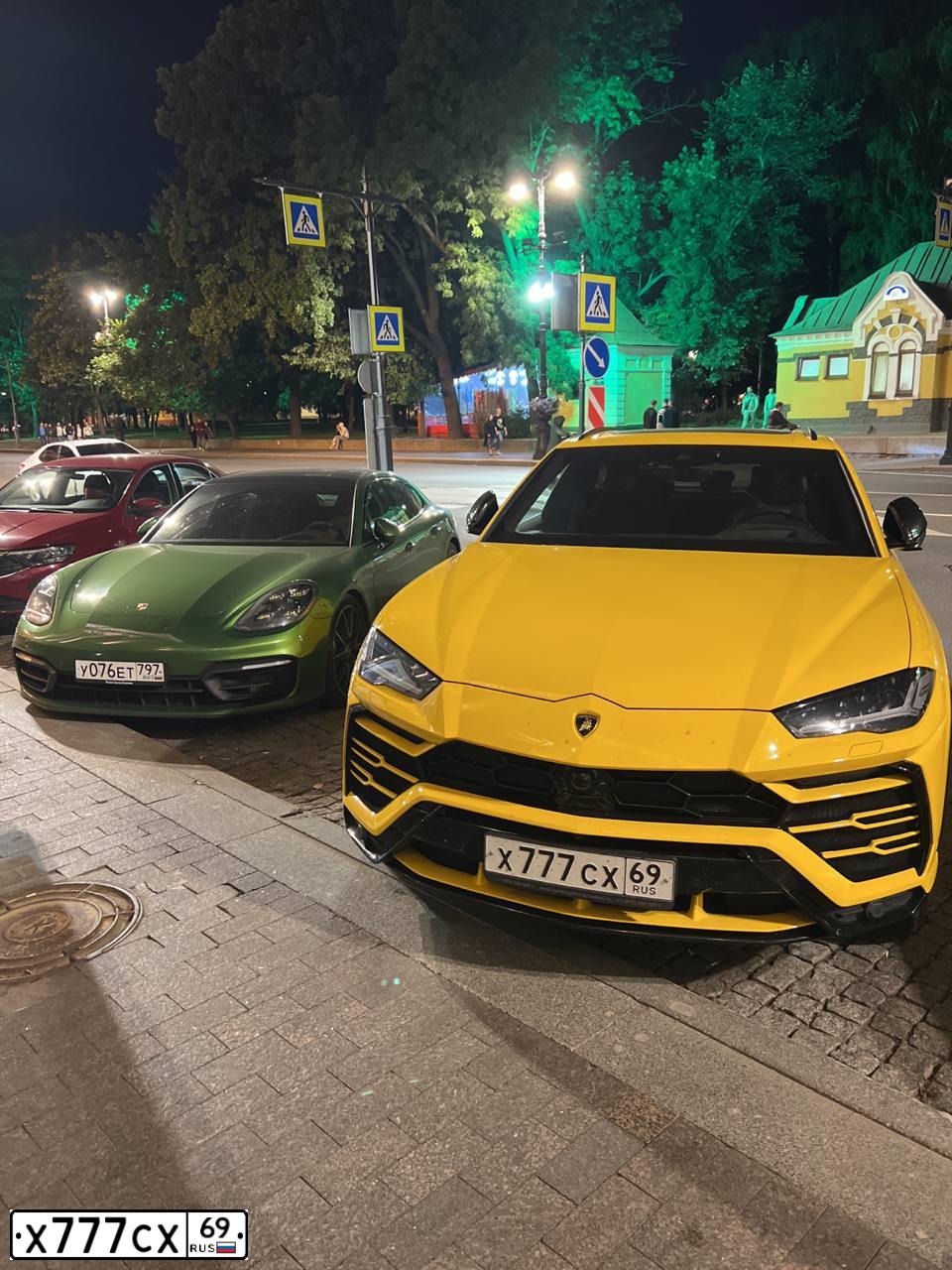 Фото автомобиля LAMBORGHINI URUS, 2020 — госномер М873УО69. Цвет: ЖЕЛТЫЙ