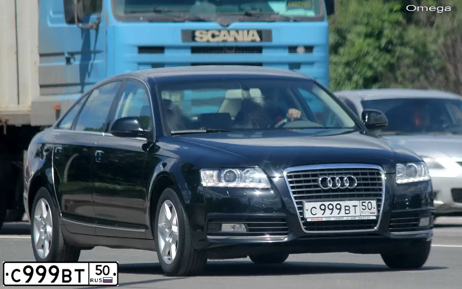 Фото автомобиля AUDI A6, 2010 — госномер С999ВТ50. Цвет: ЧЕРНЫЙ