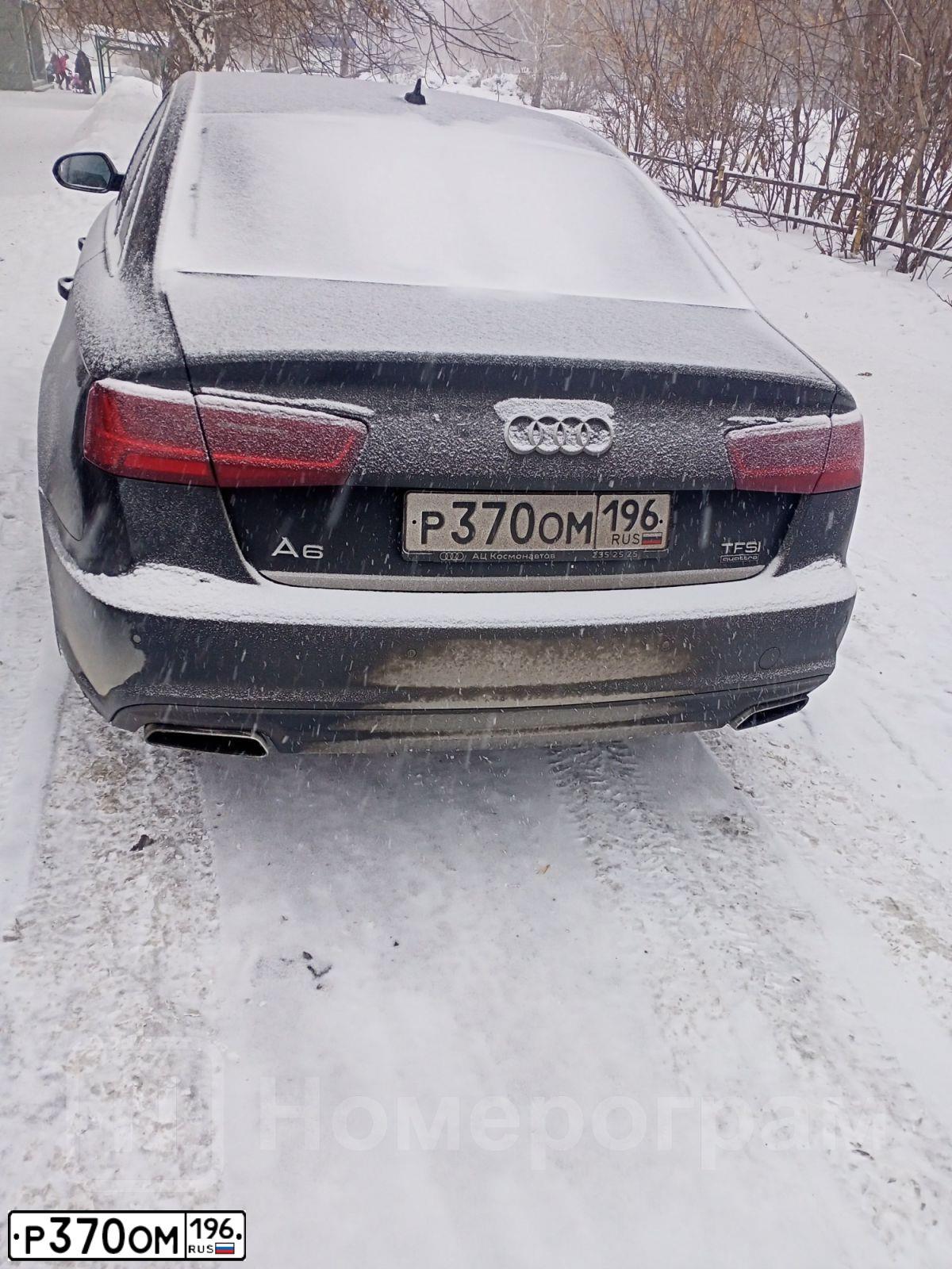 Фото автомобиля AUDI A6, 2016 — госномер Р370ОМ196. Цвет: ЧЕРНЫЙ