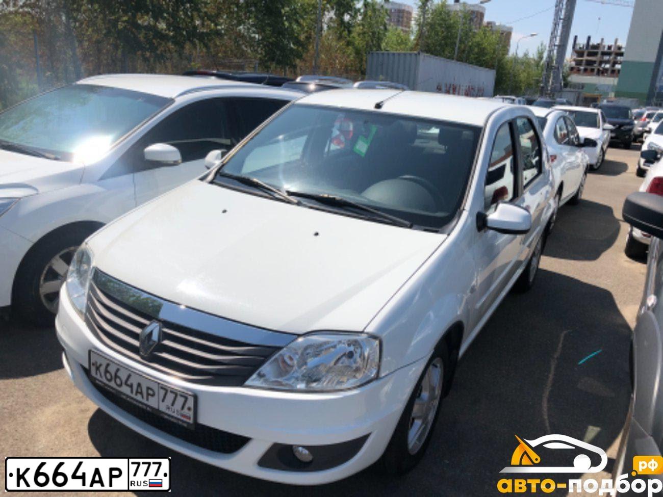 Фото автомобиля RENAULT LOGAN, 2013 — госномер К664АР777. Цвет: Белый