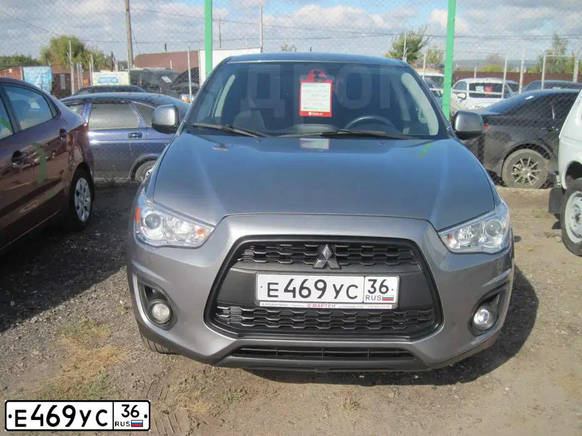 Фото автомобиля MITSUBISHI ASX, 2012 — госномер Е469УС36. Цвет: Серый