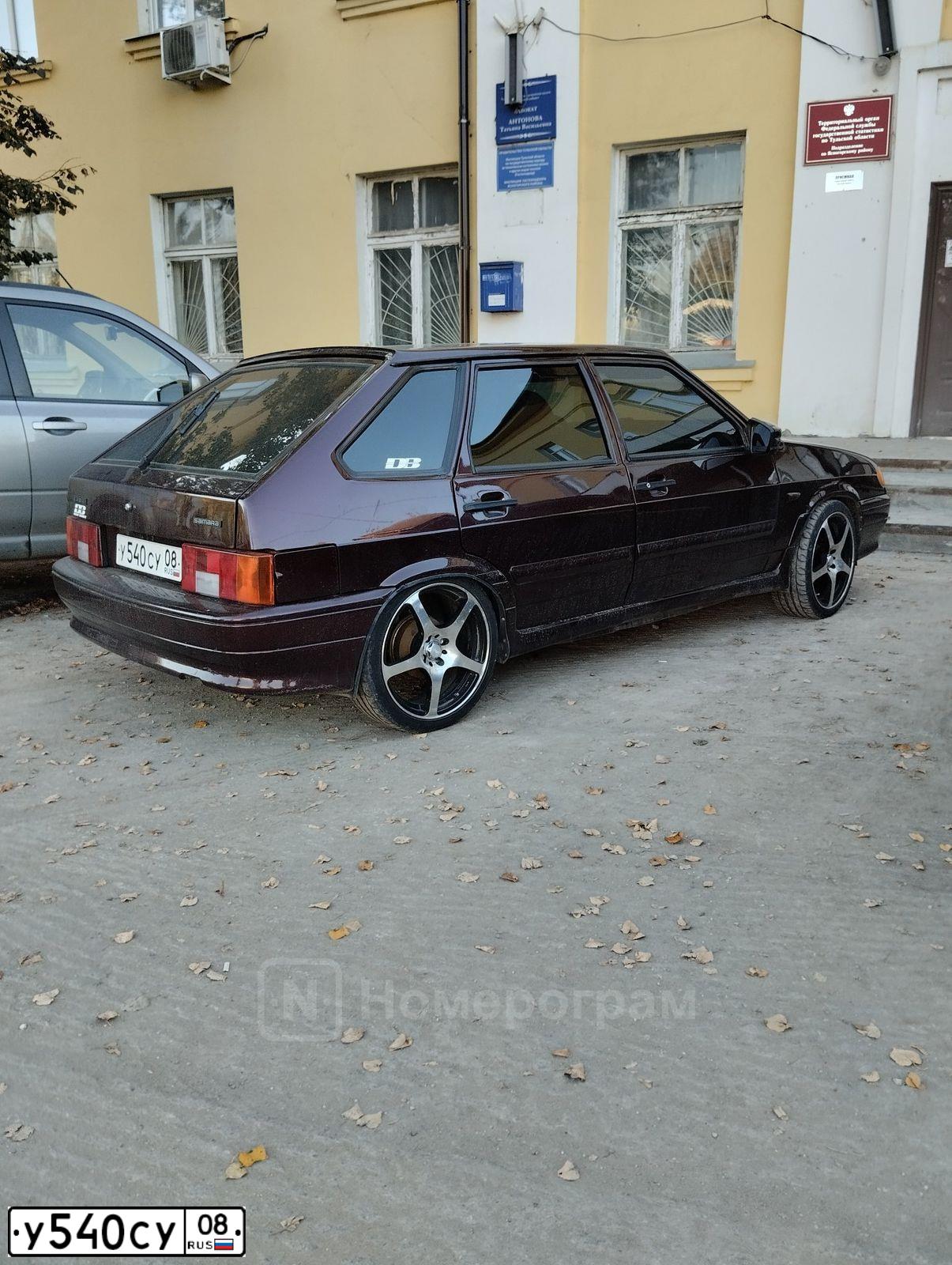 Фото автомобиля LADA 2114 SAMARA, 2012 — госномер У540СУ08. Цвет: ТЕМНО-ВИШНЕВЫЙ