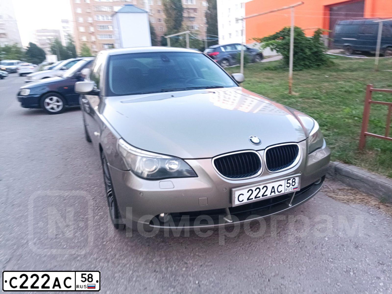 Фото автомобиля BMW 525I, 2003 — госномер Т620СА58. Цвет: ОЛИВКОВЫЙ